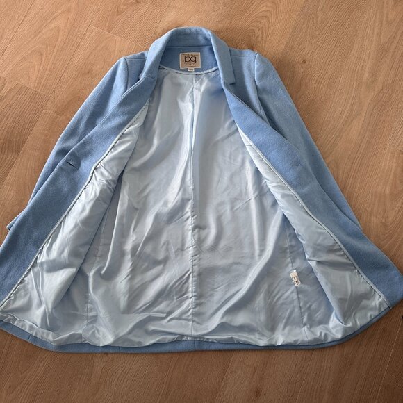 Women's Lightweight Pea Coat Car Coat sz M - Baby Blue - Picture 6 of 11